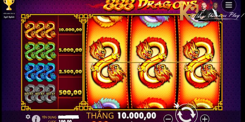 Thay thế các biểu tượng khác để tạo thành chuỗi chiến thắng trong 888 Dragon K8